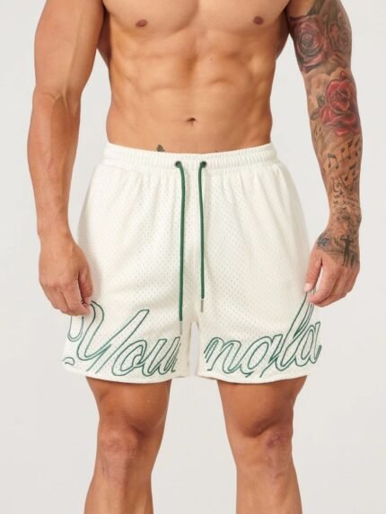 YOUNGLA sports, fitness and casual mesh shorts