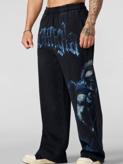 YOUNGLA collaboration with Axel Martinez sportswear cotton long pants